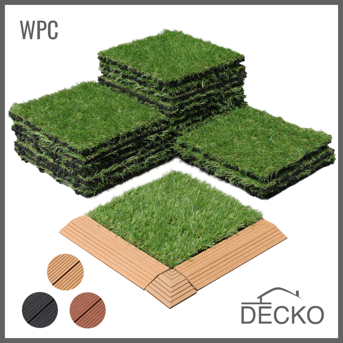 Artificial Grass Tiles - Premium Interlocking Turf | DECKO (300x300x20mm)