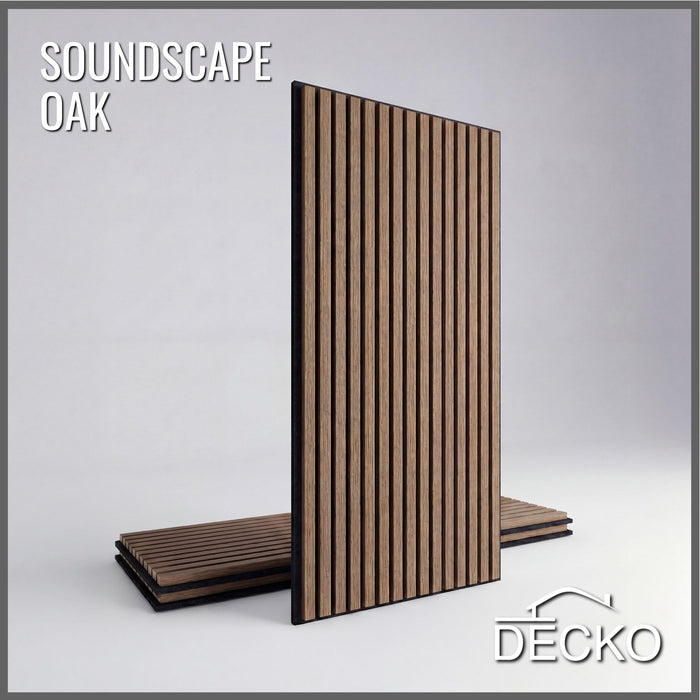 Acoustic Sound Dampening Wall Panels - <b>OAK Long</b> - box of 3 panels (1200x600mm) <b>2.16 m<sup>2</sup></b> coverage | DECKO SOUNDSCAPE
