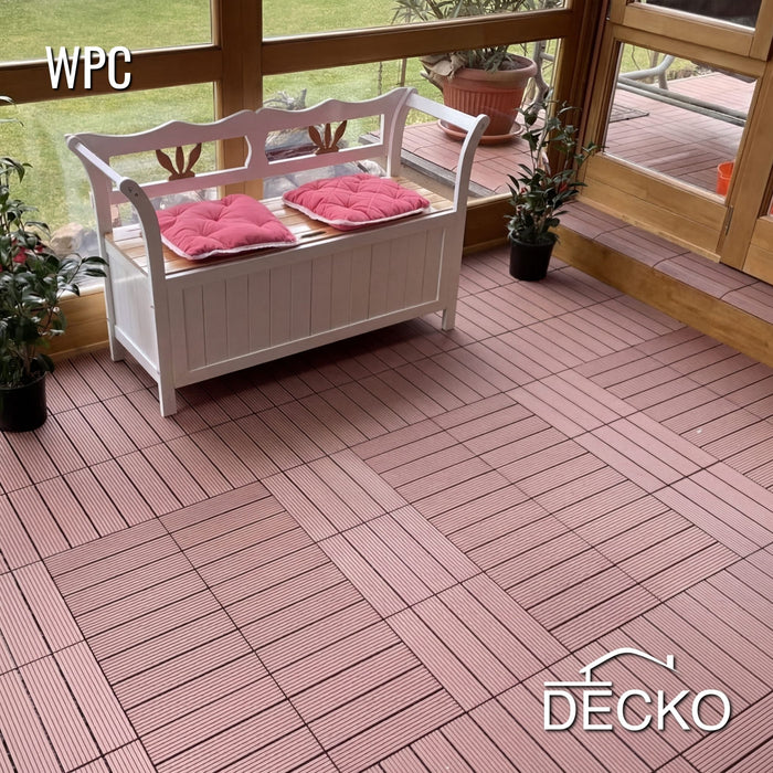 Deck Tiles - Premium WPC Interlocking - BROWN | DECKO (300x300x20mm)