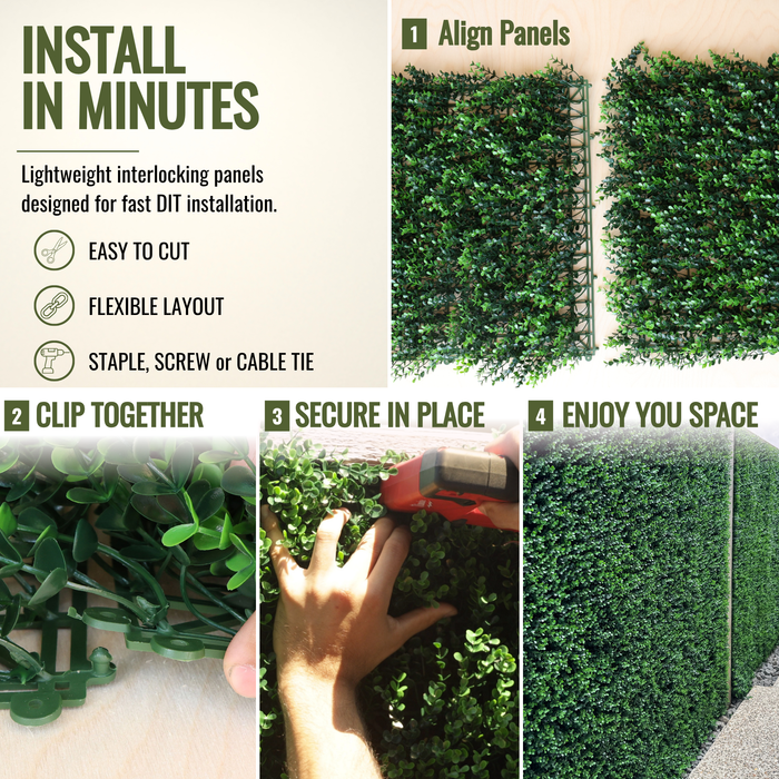 Artificial Plants Green Wall Panel - TROPICAL - 1000x1000mm | DECKO VERDURE (1 m² panel)