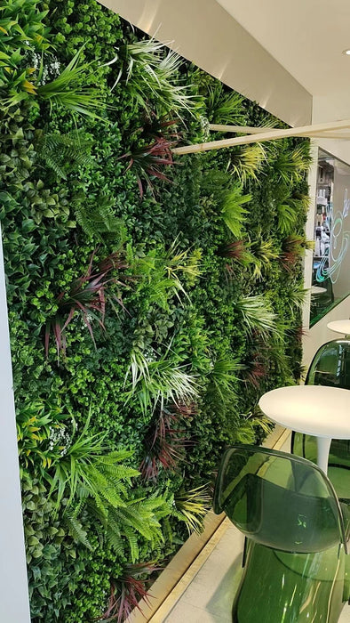 Artificial Plants Green Wall Panel - TROPICAL - 1000x1000mm | DECKO VERDURE (1 m² panel)