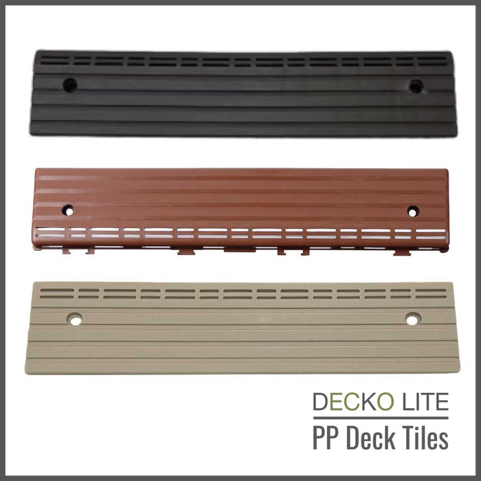 Deck Tiles <b>Ramp Edge</b> for Interlocking PP Flooring | DECKO Lite (304x60x20 mm) - High End Polypropylene | 100% Recyclable