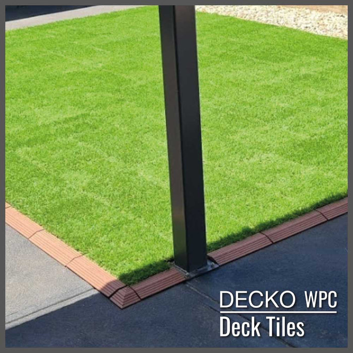 Deck Tile <b>Corner Ramp Edge</b> - for Premium WPC Interlocking Tiles | DECKO (80x80x20mm)