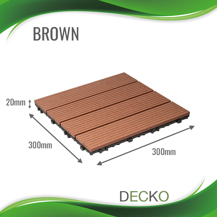 DECKO Premium Tiles - BROWN  (One Piece) - 300/300/20